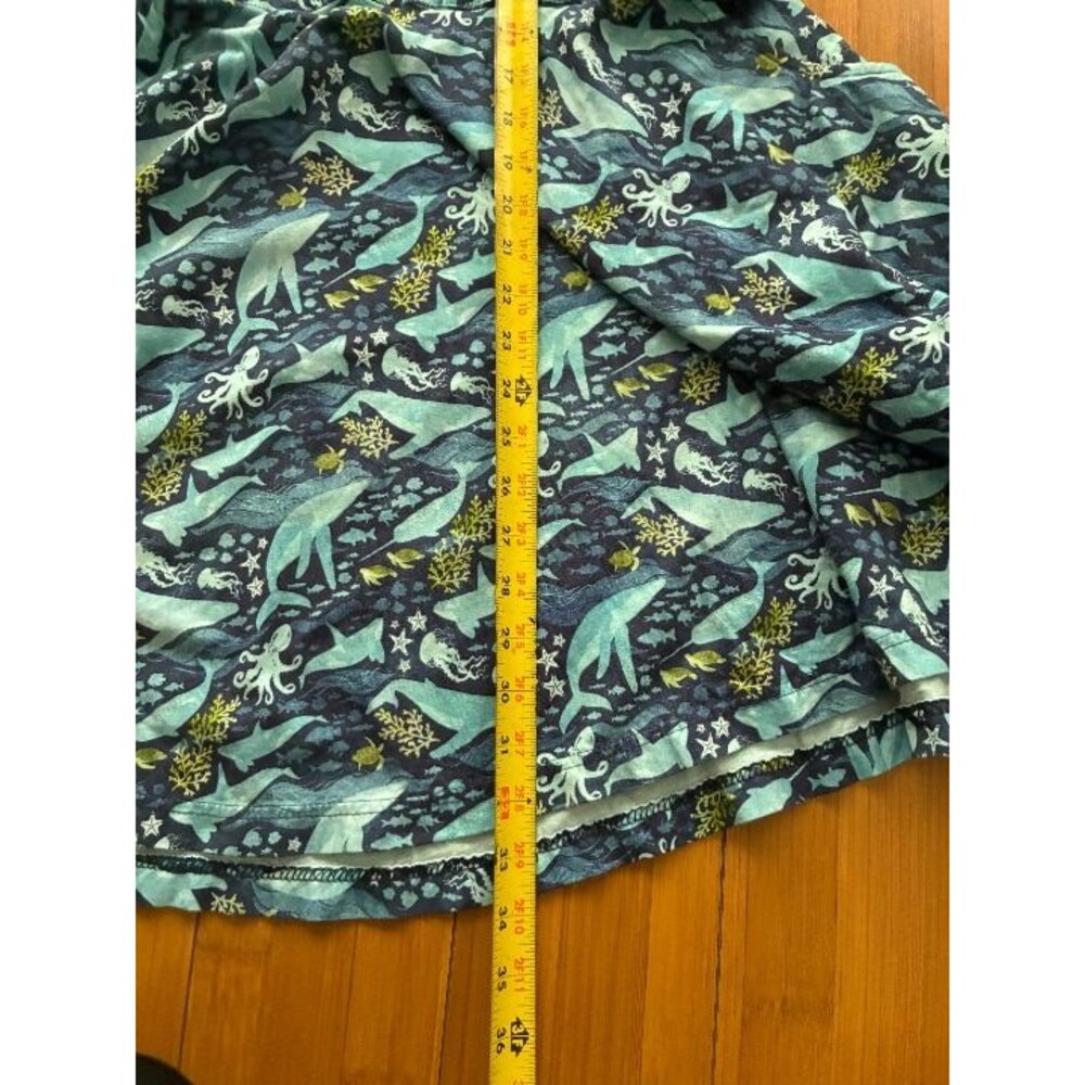 Svaha Twirl Tie Midi Short Sleeve Dress Blue Sea Creatures Marine Medium - Picture 6 of 6
